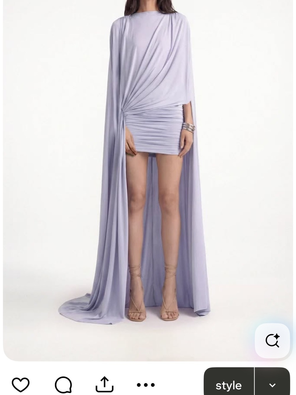 Light Lavender Draped Cape Mini Dress